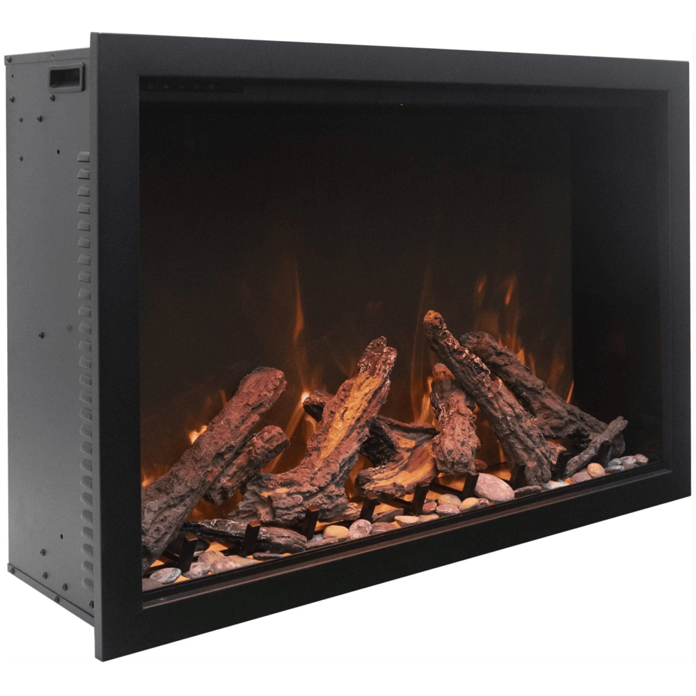 Amantii 30 Inch Traditional Bespoke Indoor/Outdoor Smart Electric Fireplace Side View