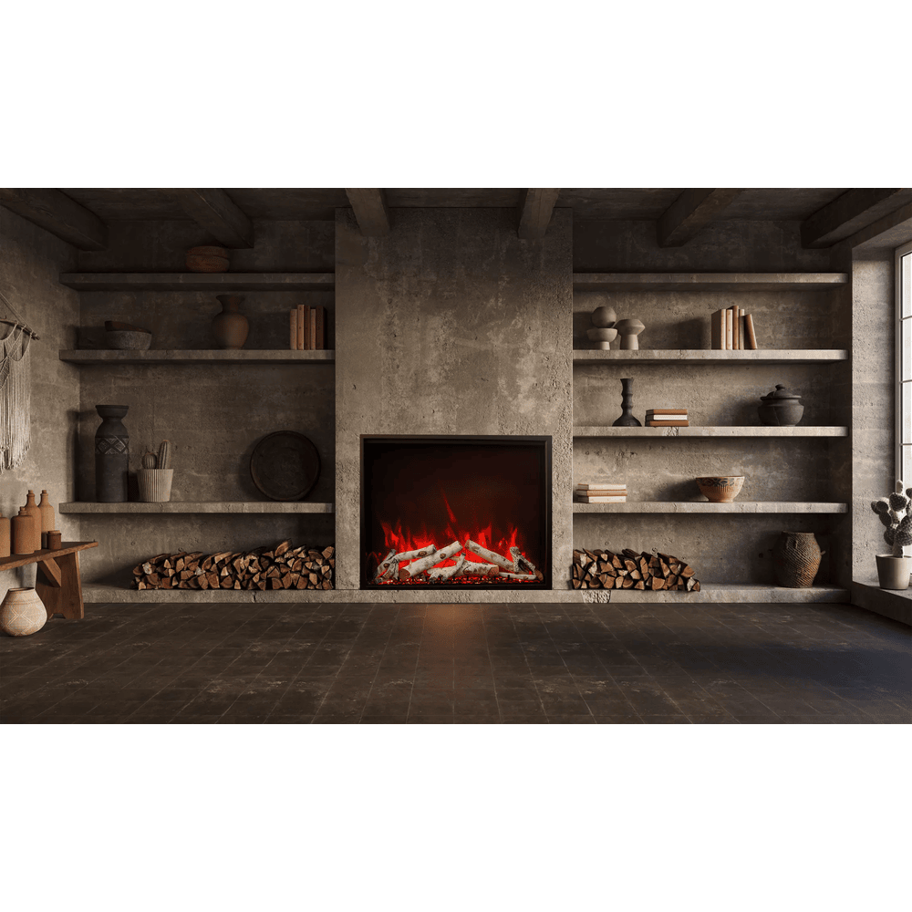 Amantii 30 Inch Traditional Bespoke Indoor/Outdoor Smart Electric Fireplace Attached