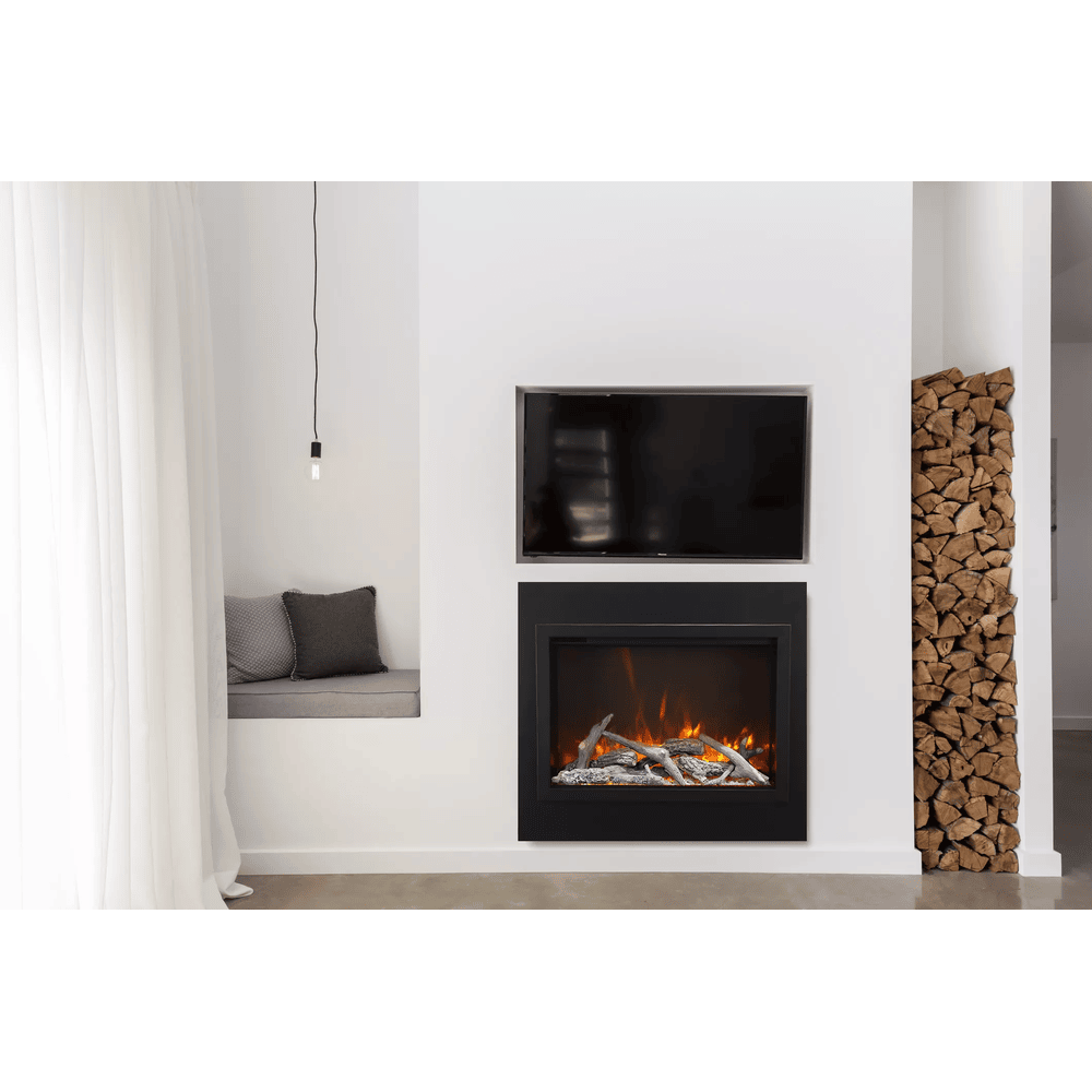 Amantii 33 Inch Lumina Insert Electric Fireplace Attached w/ log set