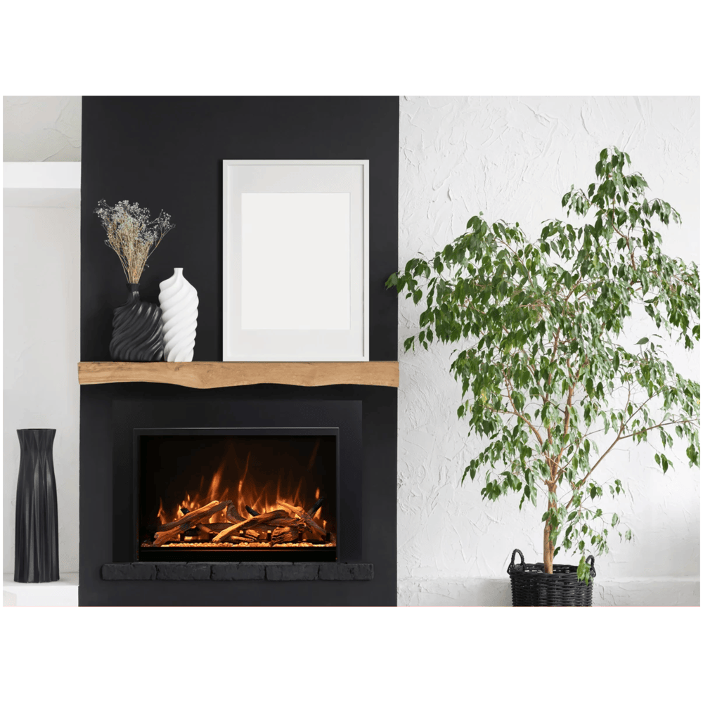 Amantii 33 Inch Traditional Bespoke Indoor/Outdoor Electric Insert Fireplace Purple/Orange Flame