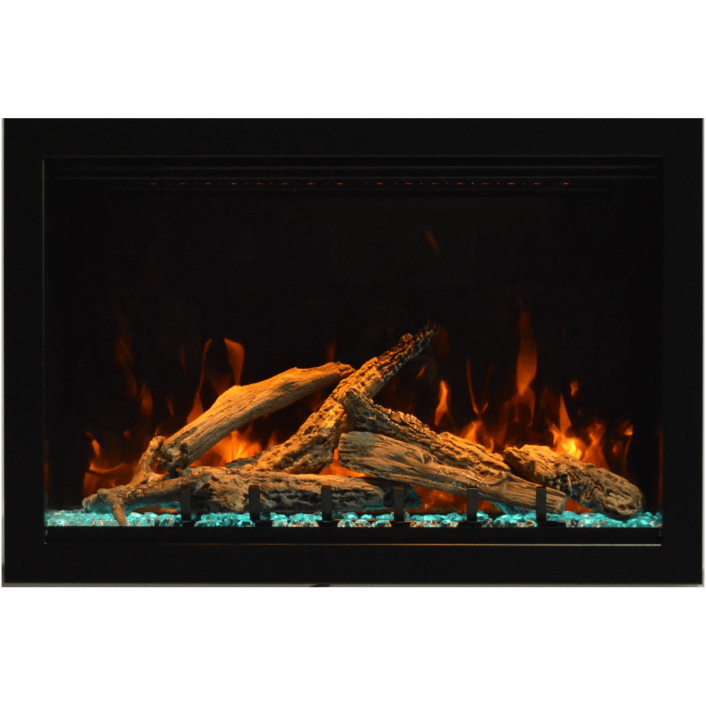 Amantii 33 Inch Traditional Lumina Indoor/Outdoor Smart Electric Fireplace Attached