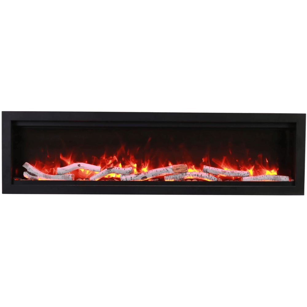 Amantii 34 Inch Symmetry Bespoke Indoor/Outdoor Built-In Electric Fireplace Attached