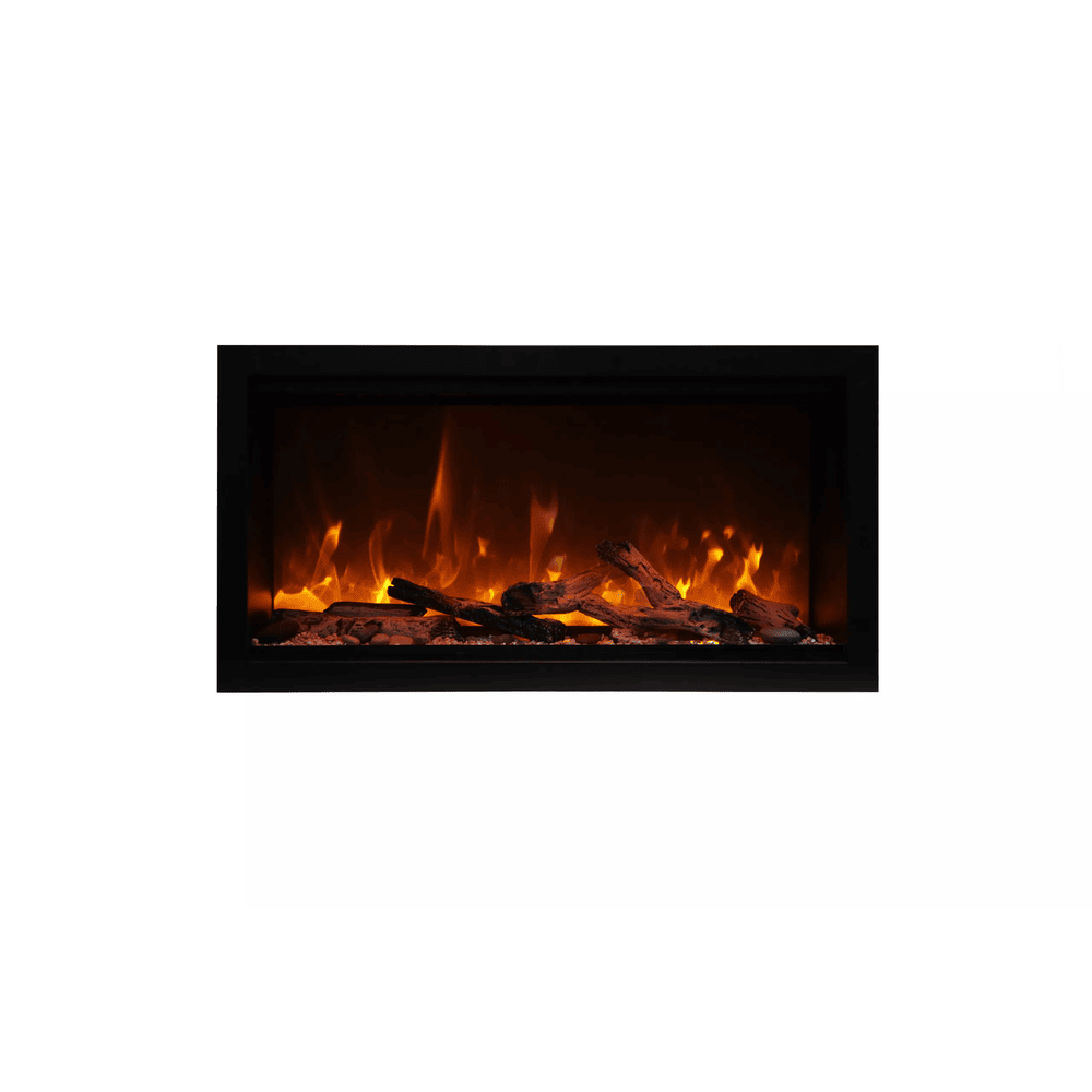 Amantii 34 Inch Symmetry Extra Tall Indoor/Outdoor Smart Electric Fireplace Rustic