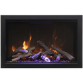Amantii 38 Inch Traditional Bespoke Indoor/Outdoor Electric Insert Fireplace Purple/Orange Flame