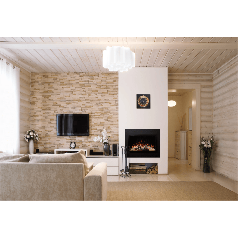 Amantii 38 Inch Traditional Lumina Indoor/Outdoor Smart Electric Fireplace Attached