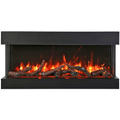 Amantii 40 Inch TruView Slim Indoor/Outdoor 3 Sided Electric Fireplace Front View