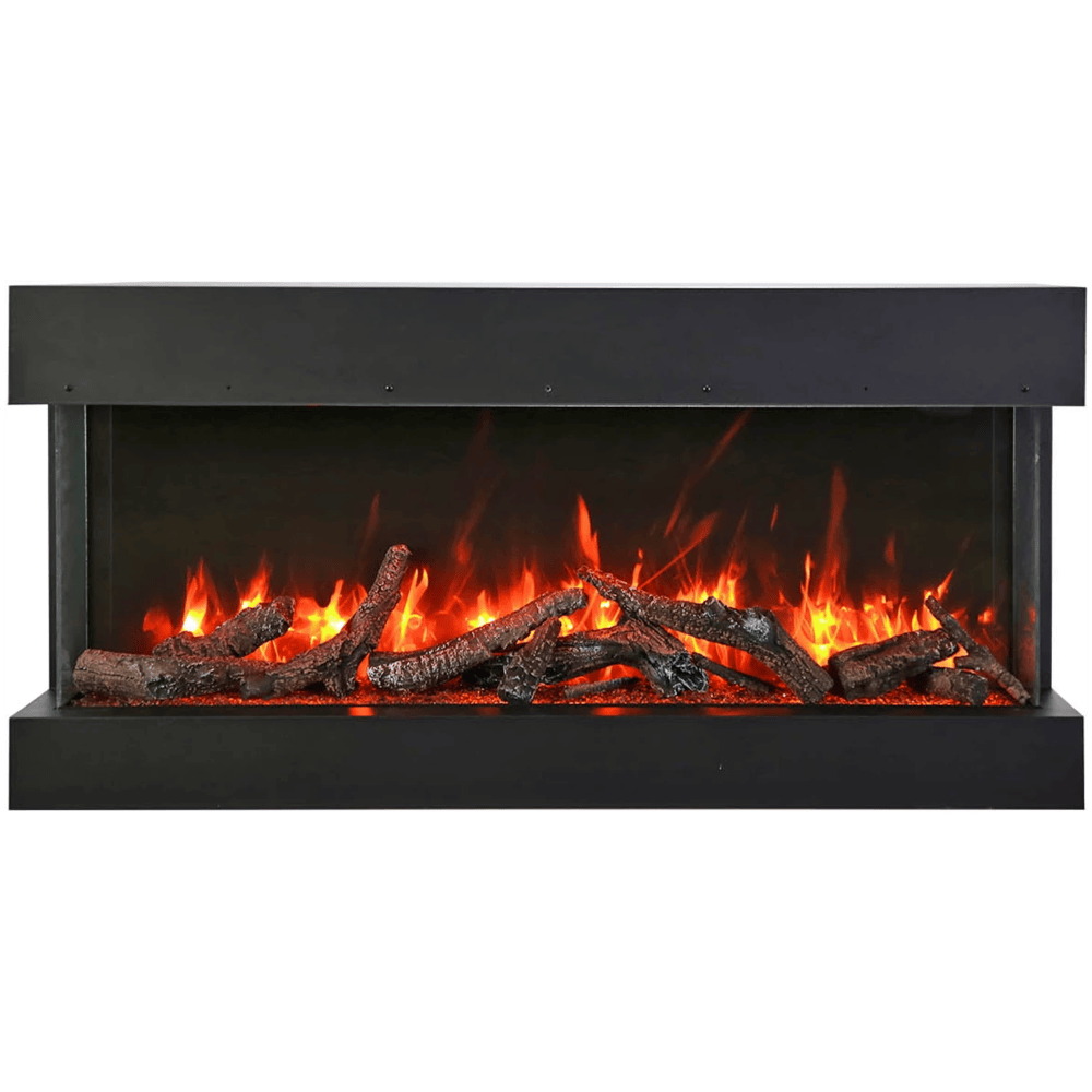 Amantii 40 Inch TruView Slim Indoor/Outdoor 3 Sided Electric Fireplace Front View