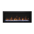 Amantii 40 Inch Panorama Extra Slim Full View Indoor/Outdoor Smart Electric Fireplace w/ Trim