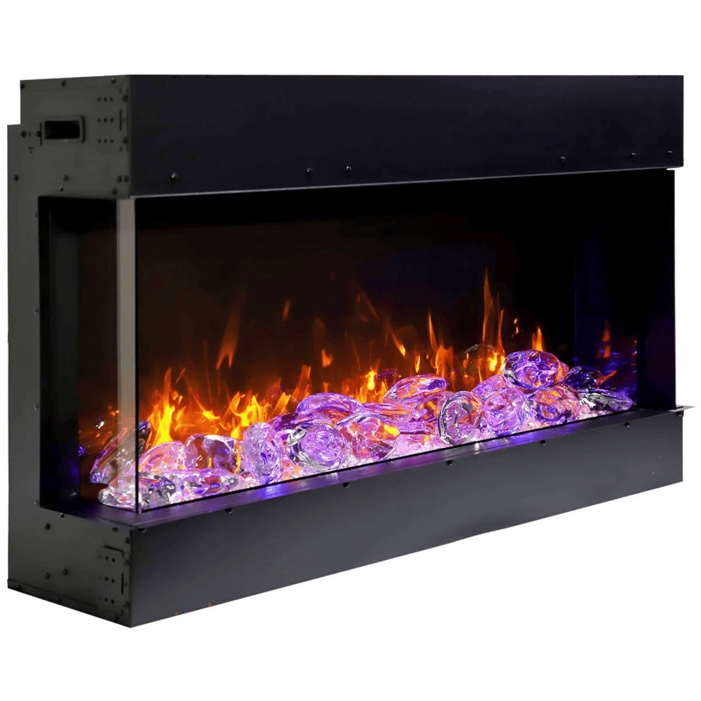 Amantii 40 Inch TruView Slim Indoor/Outdoor 3 Sided Electric Fireplace Side View