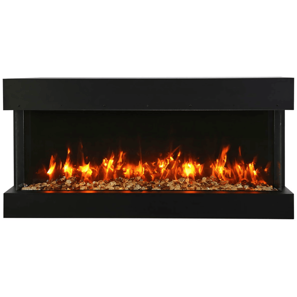 Amantii 40 Inch TruView Slim Indoor/Outdoor 3 Sided Electric Fireplace Pebbles