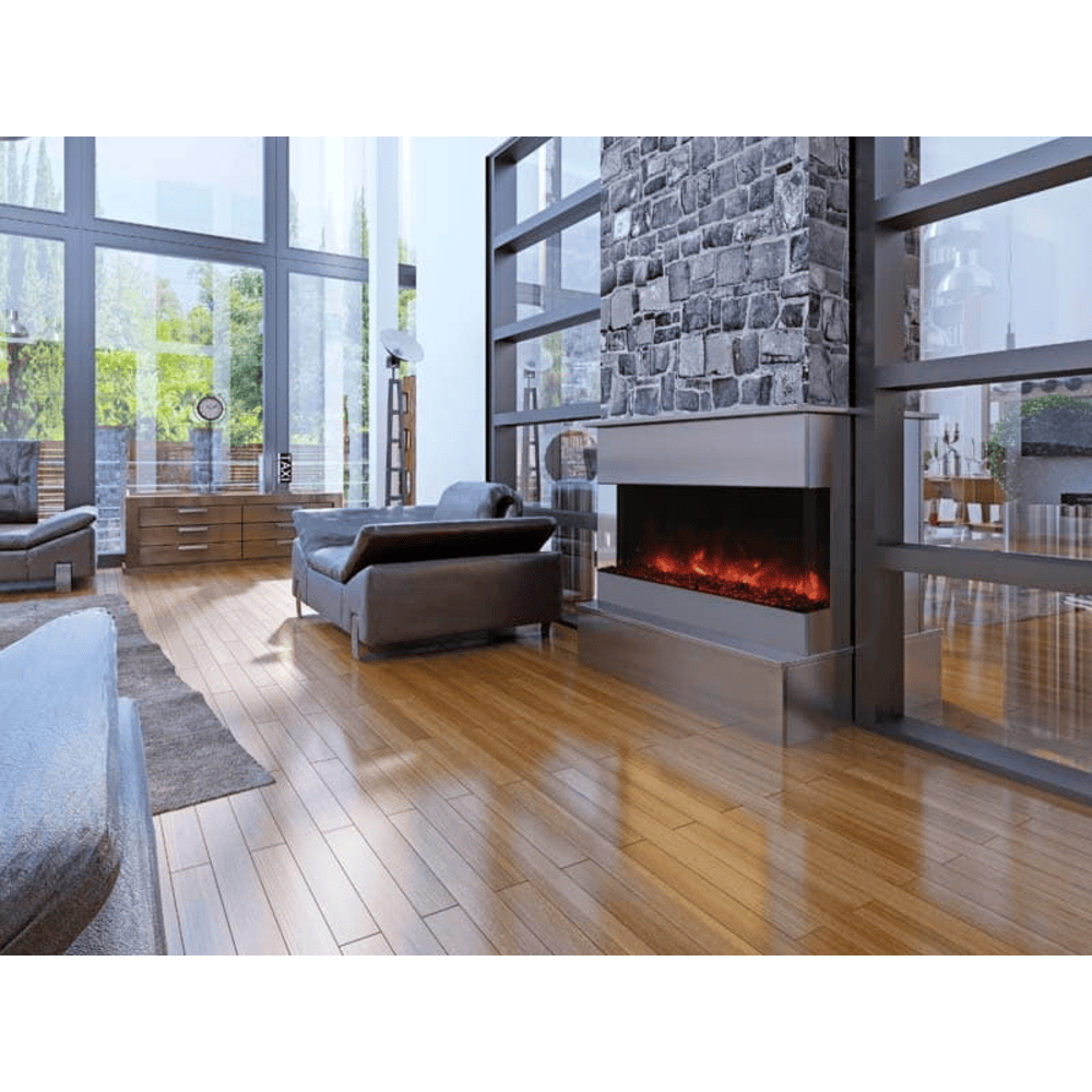 Amantii 40 Inch TruView XL Deep Indoor/Outdoor Smart Electric Fireplace Attached