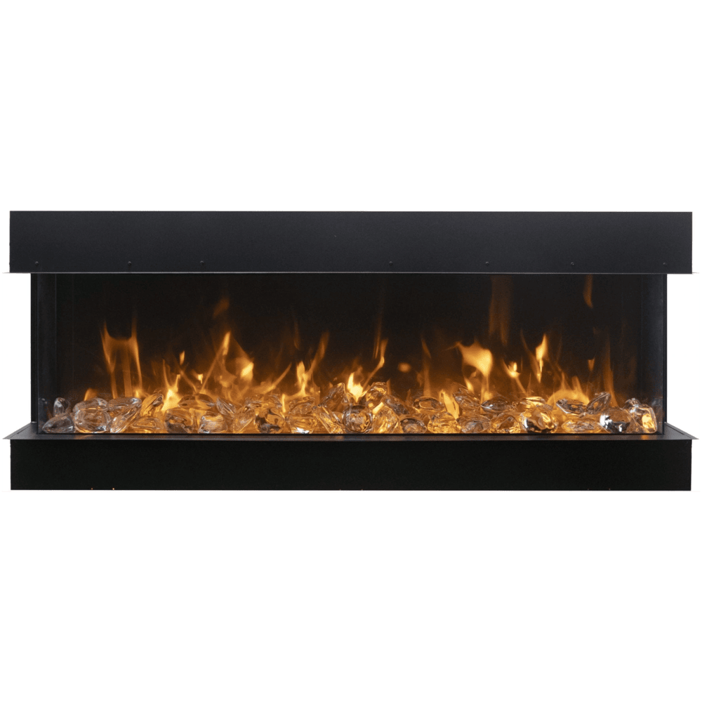 Amantii 40 Inch Tru View Extra Tall XL Indoor/Outdoor Smart Electric Fireplace Crystals