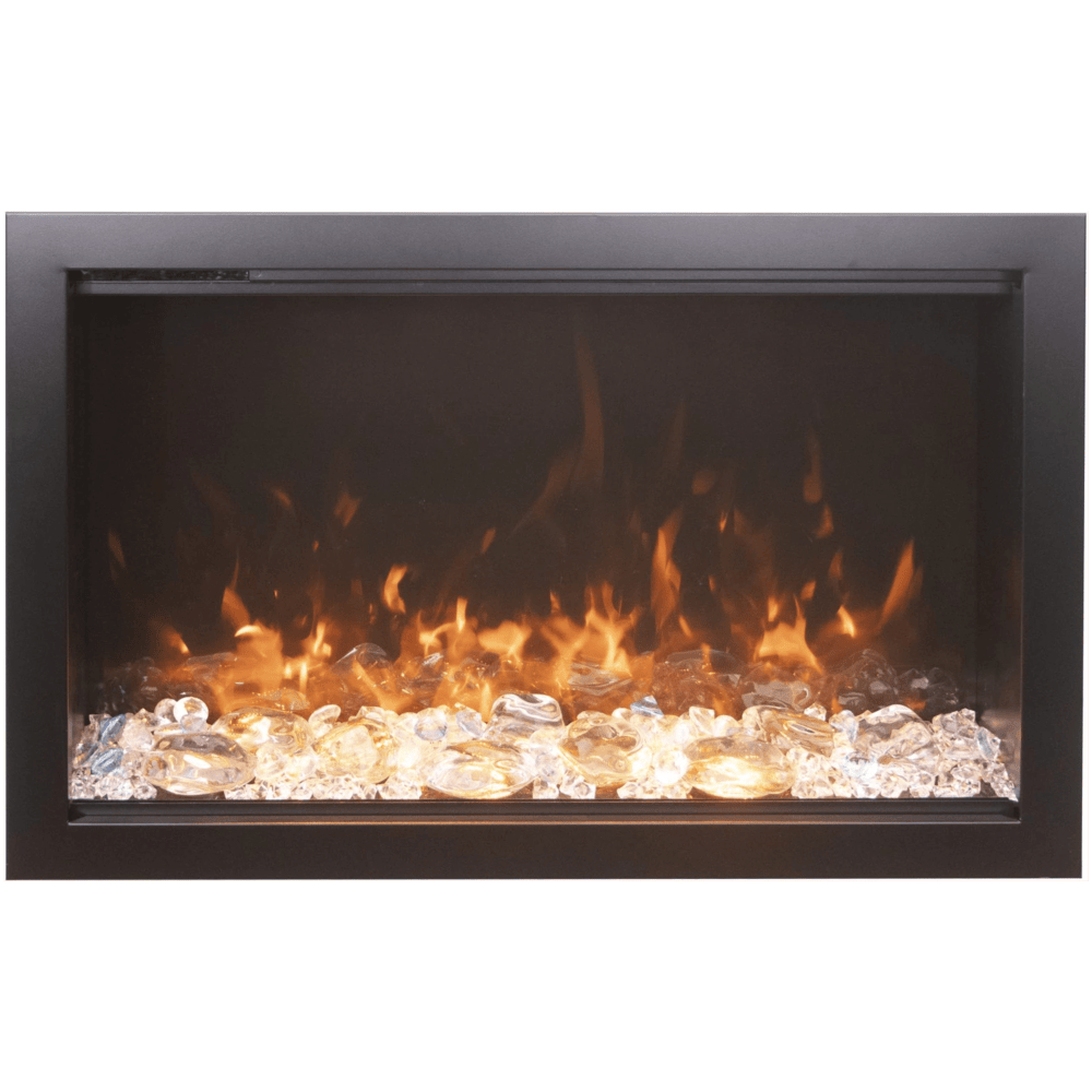 Amantii 44 Inch Traditional Lumina Indoor/Outdoor Smart Electric Fireplace crystals