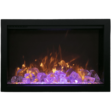 Amantii 44 Inch Traditional Bespoke Indoor/Outdoor Smart Electric Fireplace w/ crystals