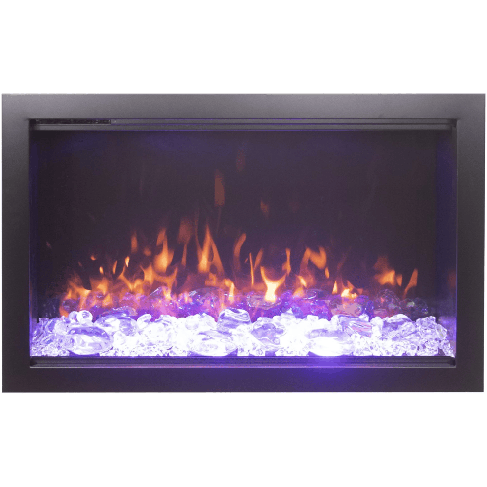 Amantii 44 Inch Traditional Lumina Indoor/Outdoor Smart Electric Fireplace w/ crystals