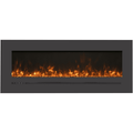 Amantii 48 Inch Linear Wall Mount/Flush Mount Electric Fireplace with Steel Surround and Glass Media Glass Orange