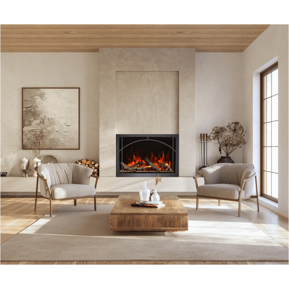 Amantii 48 Inch Traditional Lumina Indoor/Outdoor Smart Electric Fireplace Attached