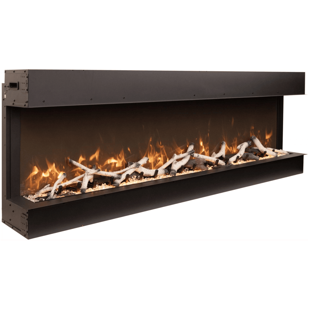 Amantii 50 Inch TruView Slim Lumina Indoor/Outdoor 3 Sided Smart Electric Fireplace Side View