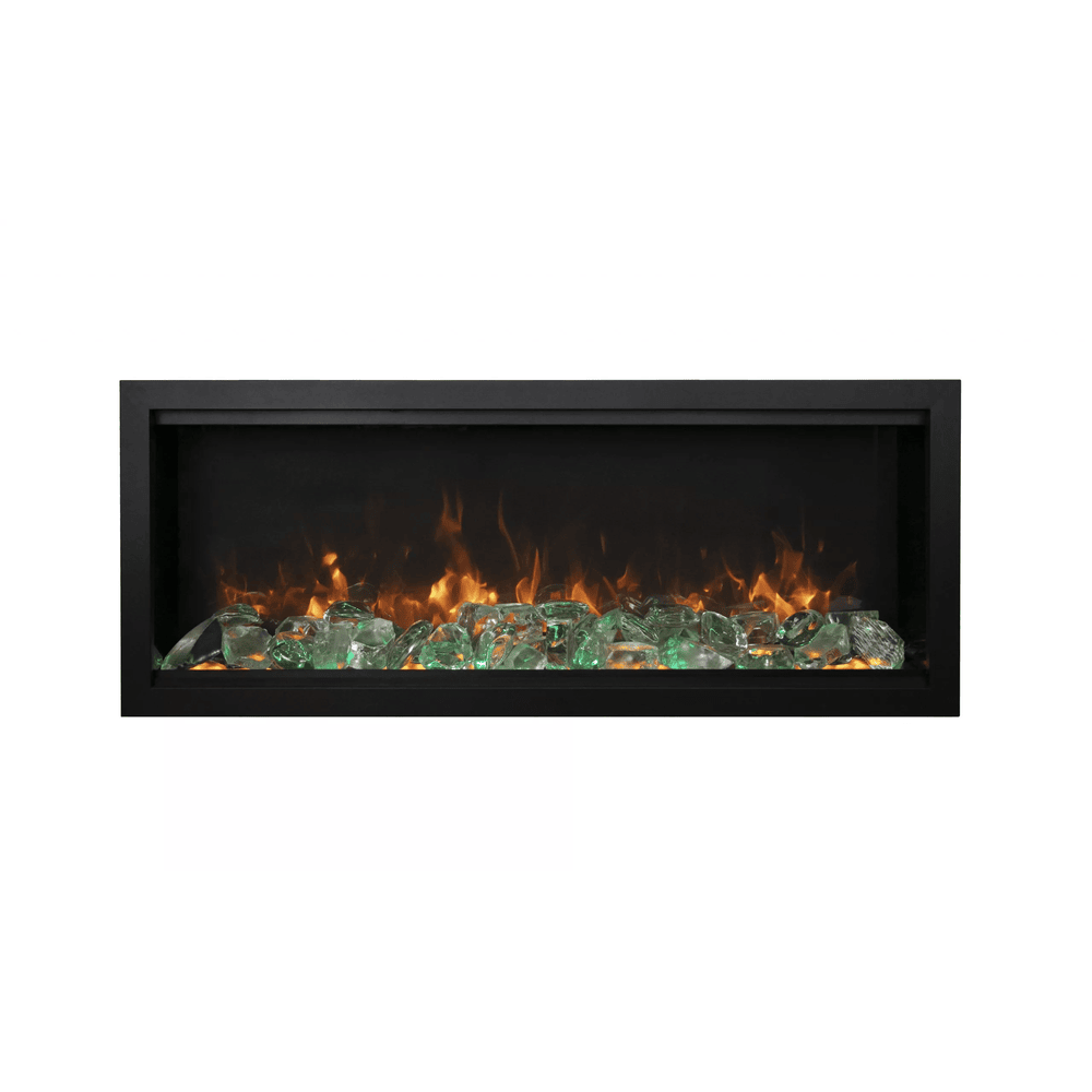 Amantii 50 Inch Symmetry Bespoke Extra Tall Indoor/Outdoor Built-In Electric Fireplace Front View