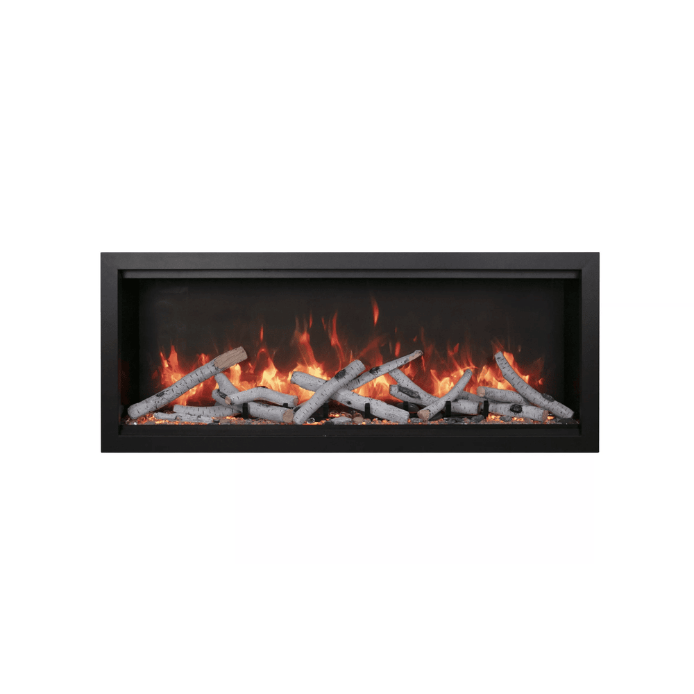 Amantii 50 Inch Symmetry Bespoke Extra Tall Indoor/Outdoor Built-In Electric Fireplace Birch Log Set