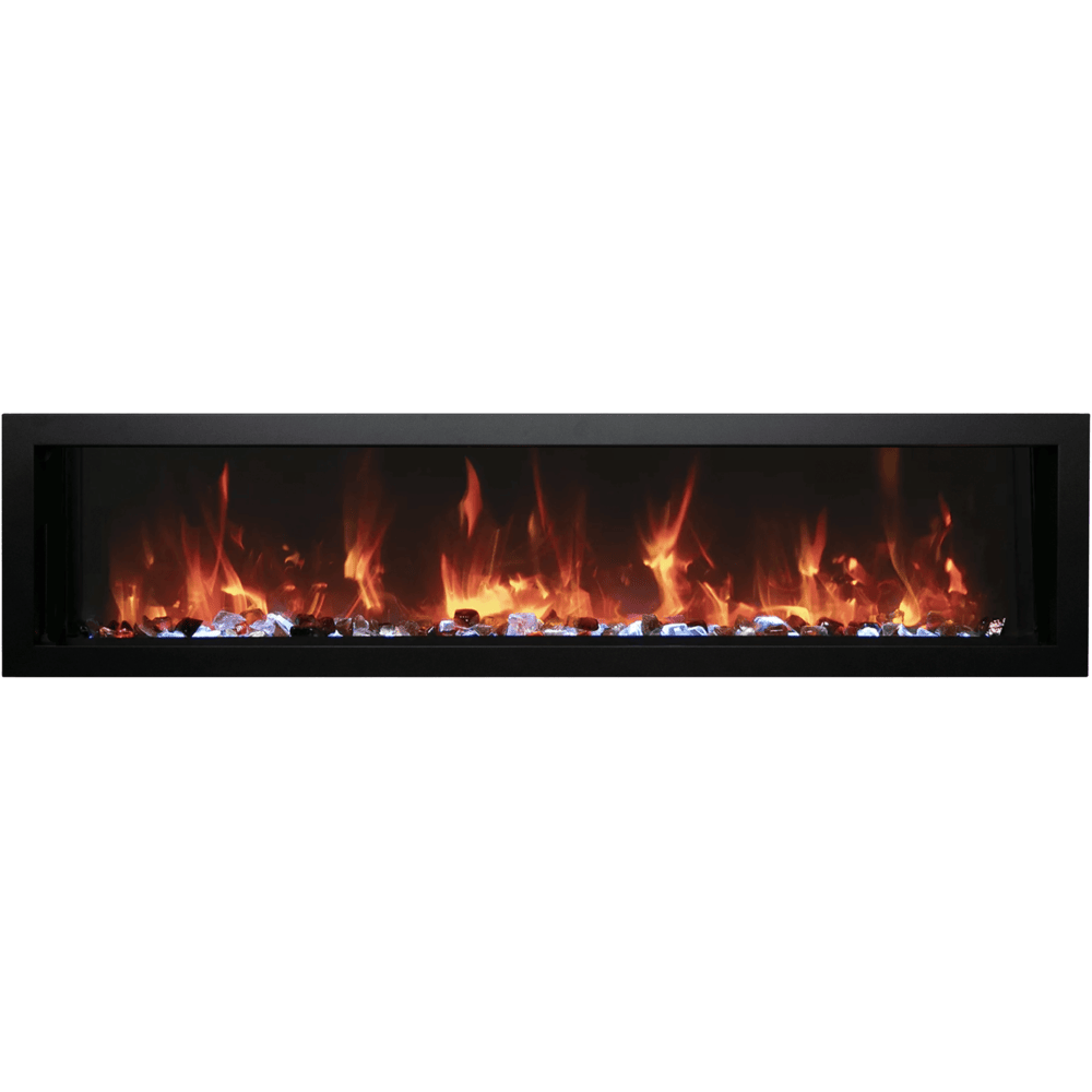 Amantii 50 Inch Symmetry Extra Slim Smart Electric Fireplace Amber Yellow