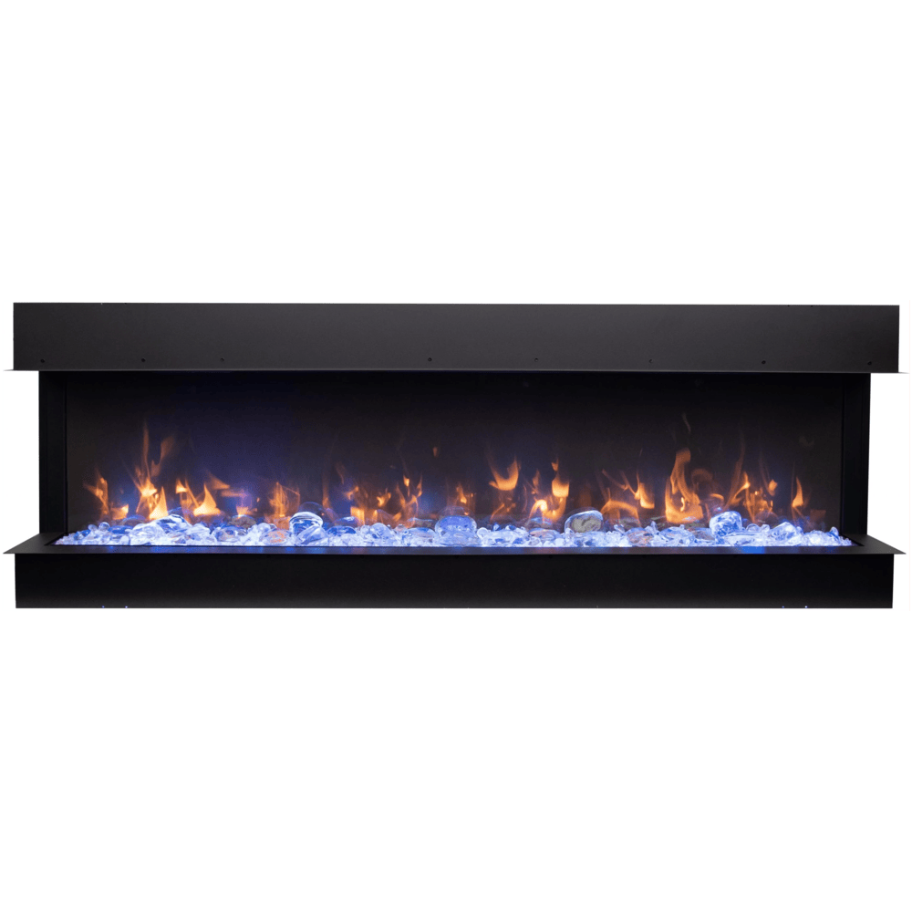Amantii 50 Inch TruView Slim Lumina Indoor/Outdoor 3 Sided Smart Electric Fireplace Front View