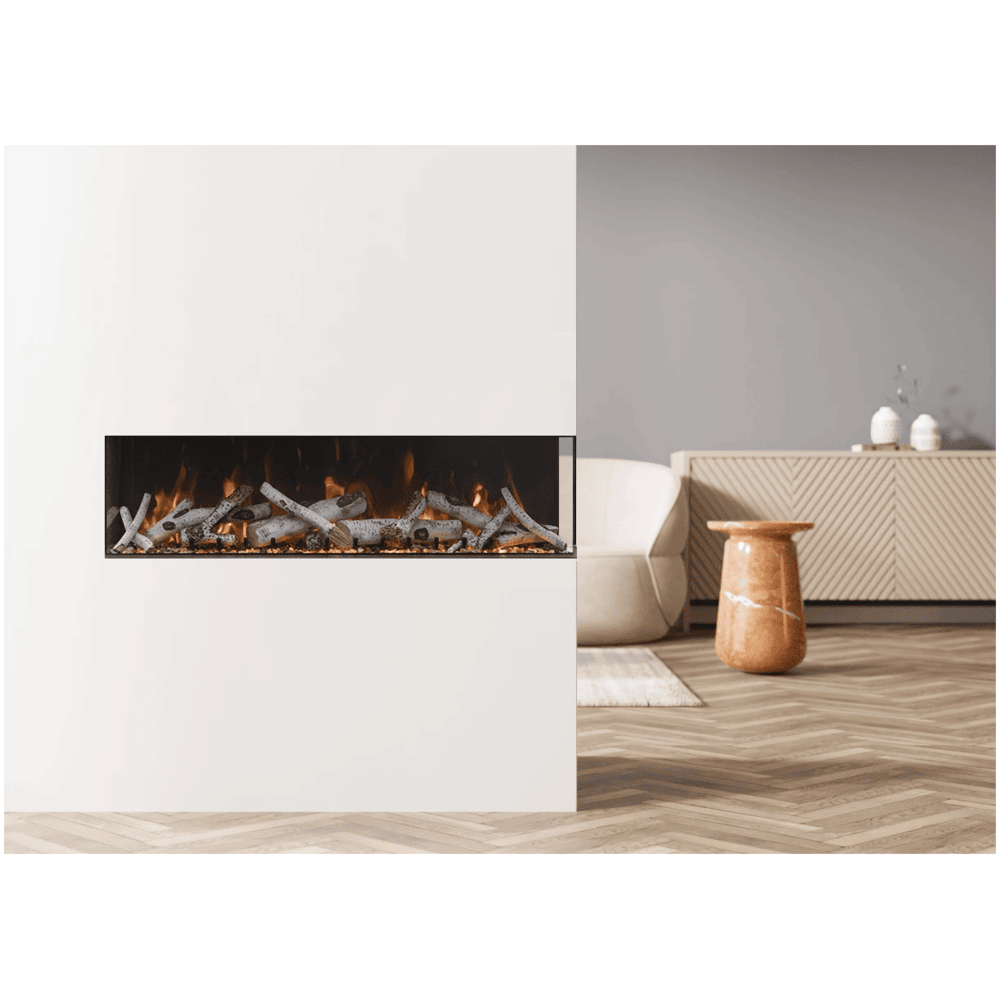 Amantii 50 Inch Tru View XL Deep Indoor/Outdoor Smart Electric Fireplace Attached