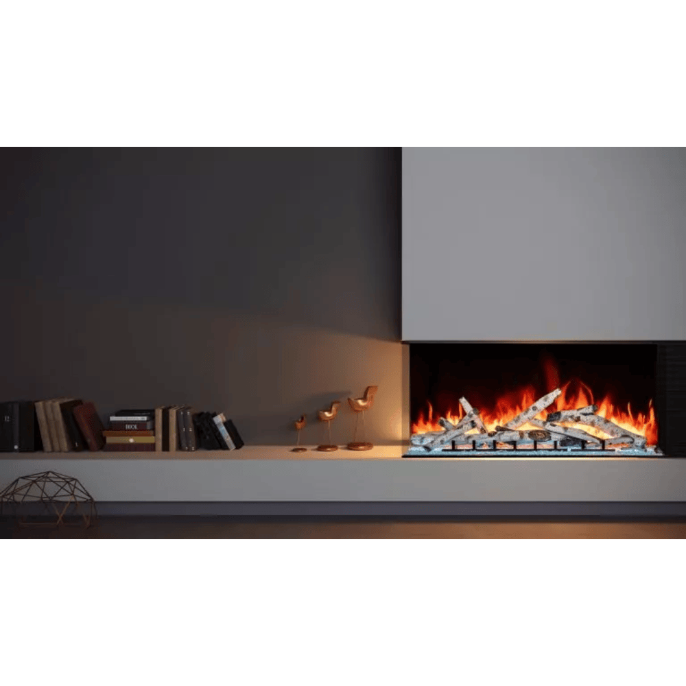 Amantii 55 Inch TruView Indoor/Outdoor Bespoke Electric Fireplace Attached
