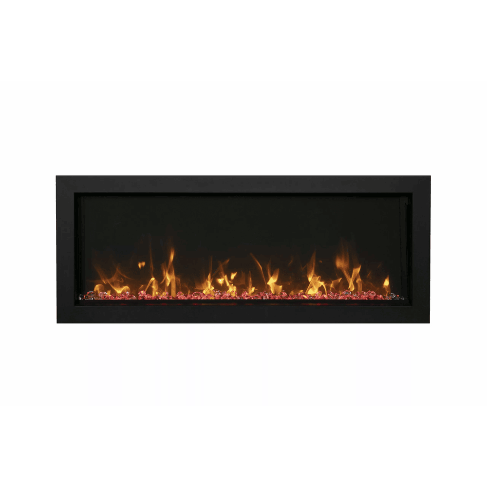 Amantii 60 Inch Panorama Extra Slim Full View Indoor/Outdoor Smart Electric Fireplace w/ Trim 3