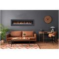Amantii 60 Inch Linear Wall Mount/Flush Mount Electric Fireplace with Steel Surround and Glass Media Attached