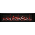 Amantii 60 Inch Panorama Deep Full View Indoor/Outdoor Smart Electric Fireplace Birch Log Set