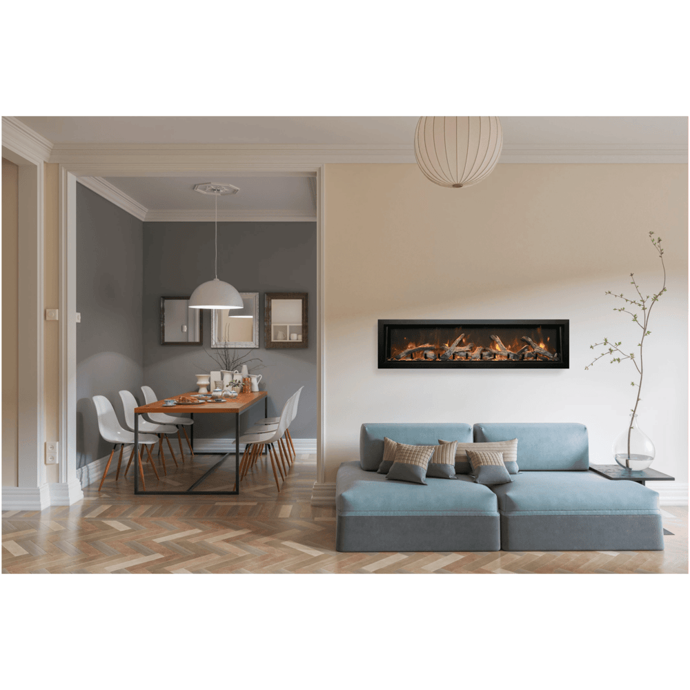 Amantii 60 Inch Panorama Deep Full View Indoor/Outdoor Smart Electric Fireplace Attached