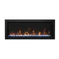 Amantii 60 Inch Panorama Extra Slim Full View Indoor/Outdoor Smart Electric Fireplace w/ Trim
