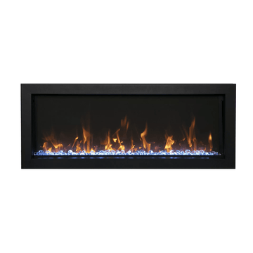 Amantii 60 Inch Panorama Extra Slim Full View Indoor/Outdoor Smart Electric Fireplace w/ Trim