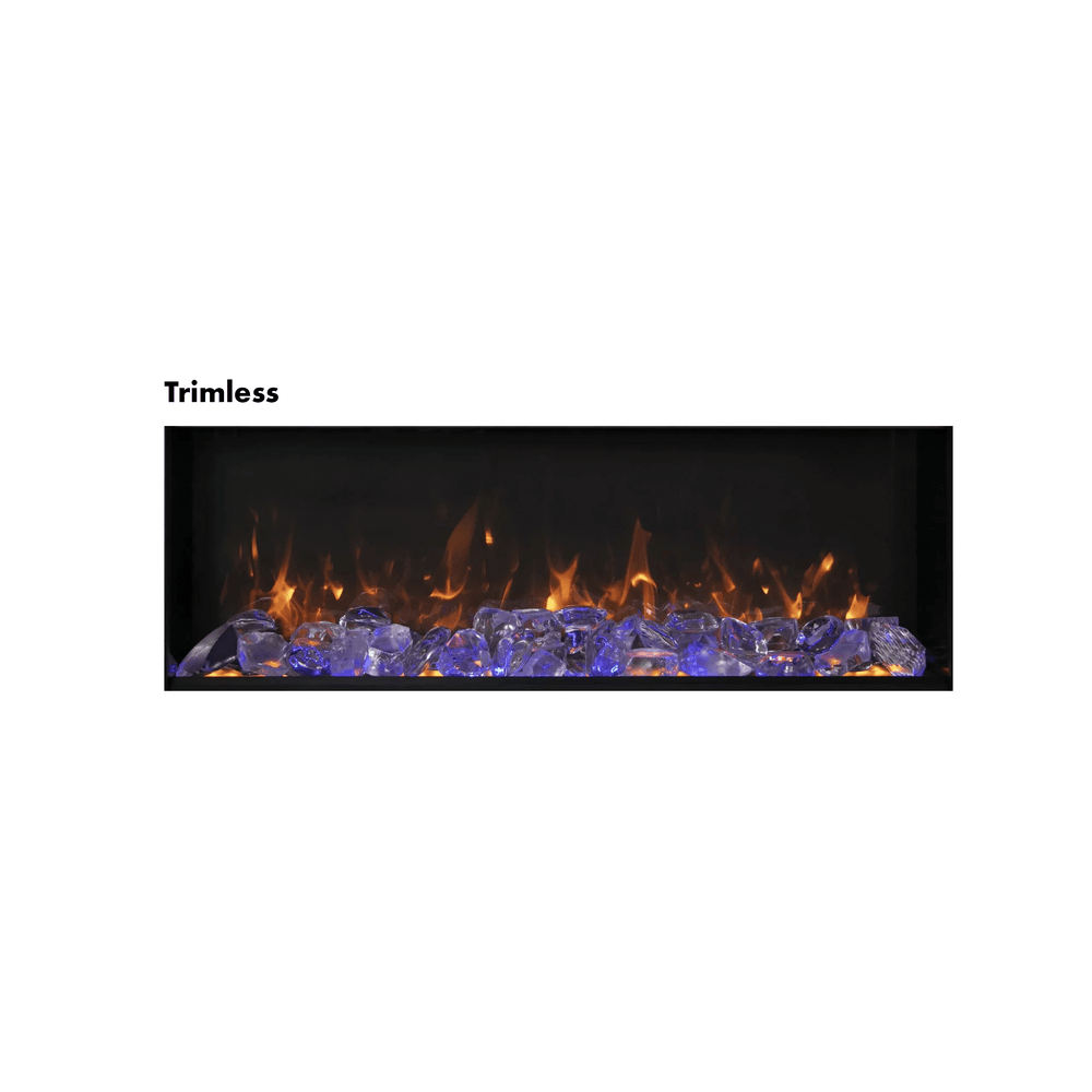 Amantii 60 Inch Panorama Extra Slim Full View Indoor/Outdoor Smart Electric Fireplace Attached