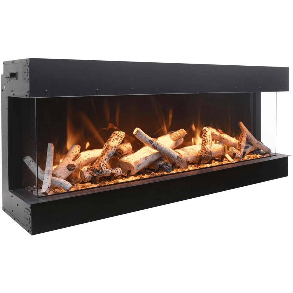 Amantii 60 Inch Tru View XL Deep Indoor/Outdoor Smart Electric Fireplace Side View Log Set