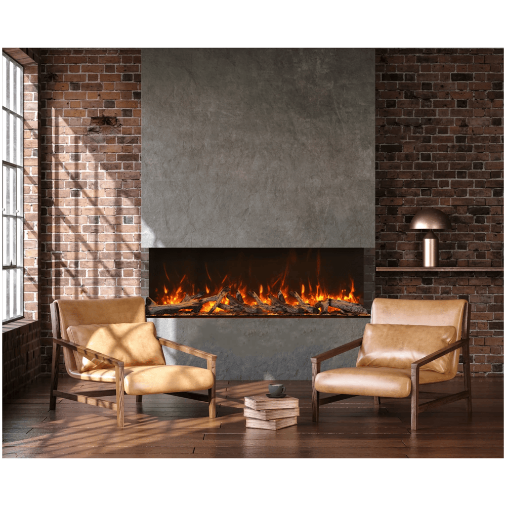 Amantii 60 Inch Tru View Extra Tall XL Indoor/Outdoor Smart Electric Fireplace  Attached