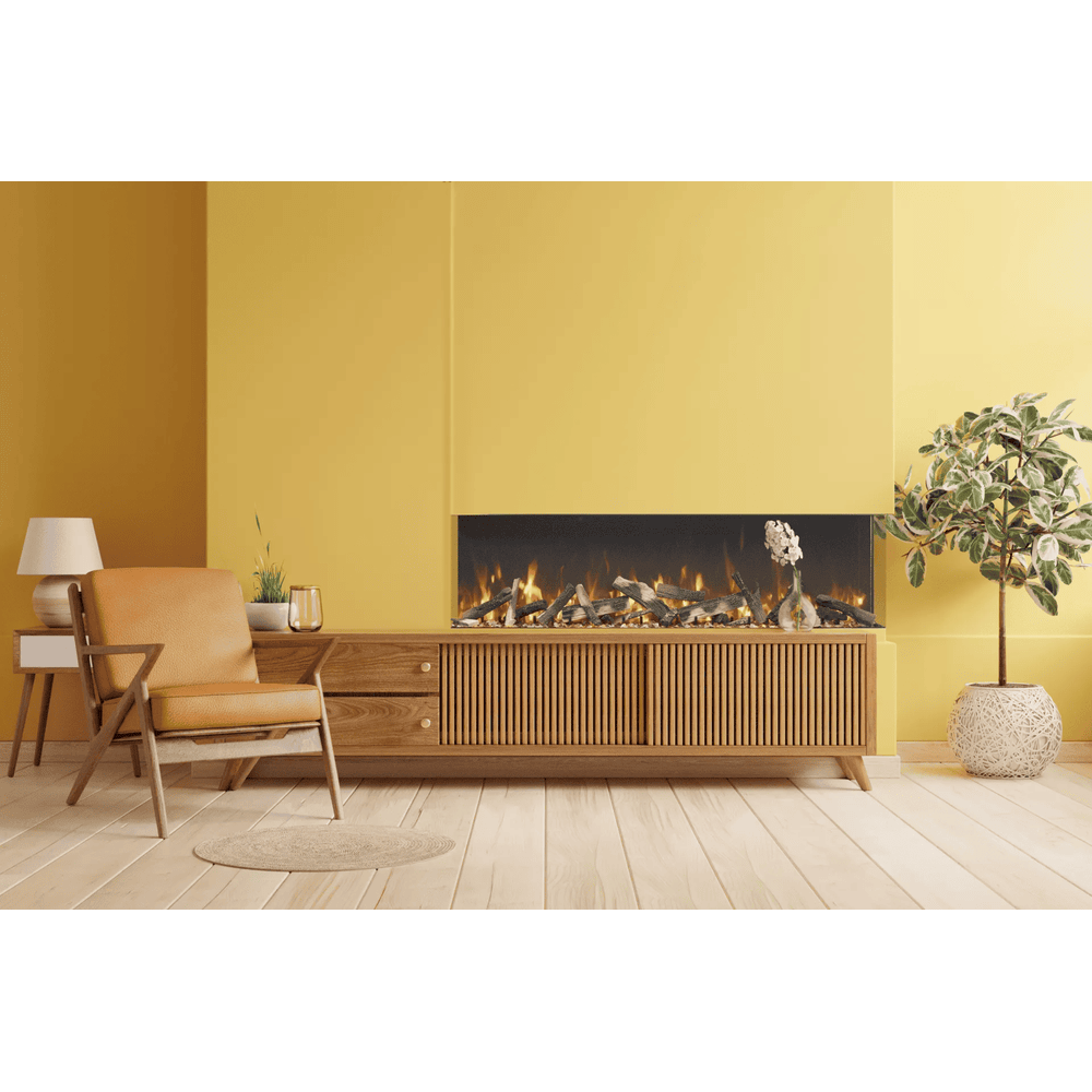 Amantii 65 Inch TruView Indoor/Outdoor Bespoke Electric Fireplace Attached