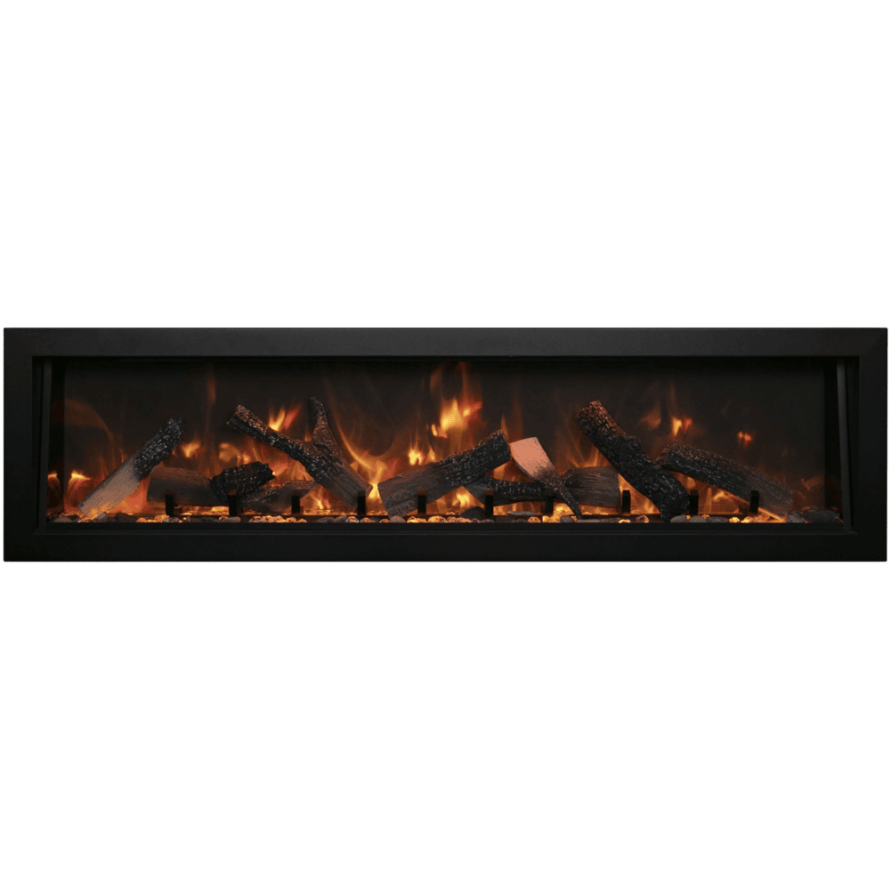 Amantii 72 Inch Panorama Deep Extra Tall Full View Indoor/Outdoor Smart Electric Fireplace Log Set