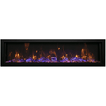 Amantii 72 Inch Panorama Deep Extra Tall Full View Indoor/Outdoor Smart Electric Fireplace Brown Yellow Flame