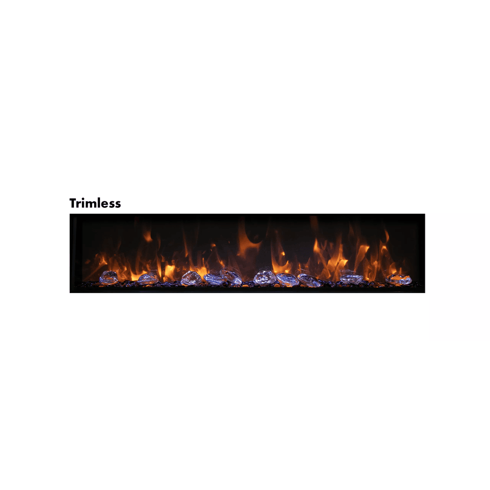 Amantii 72 Inch Panorama Deep Full View Indoor/Outdoor Smart Electric Fireplace Attached