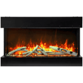 Amantii 72 Inch TruView Slim Indoor/Outdoor 3 Sided Electric Fireplace Log Set