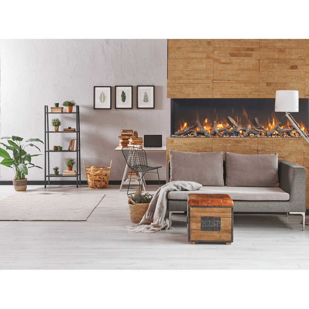 Amantii 72 Inch Tru View Extra Tall XL Indoor/Outdoor Smart Electric Fireplace Attached