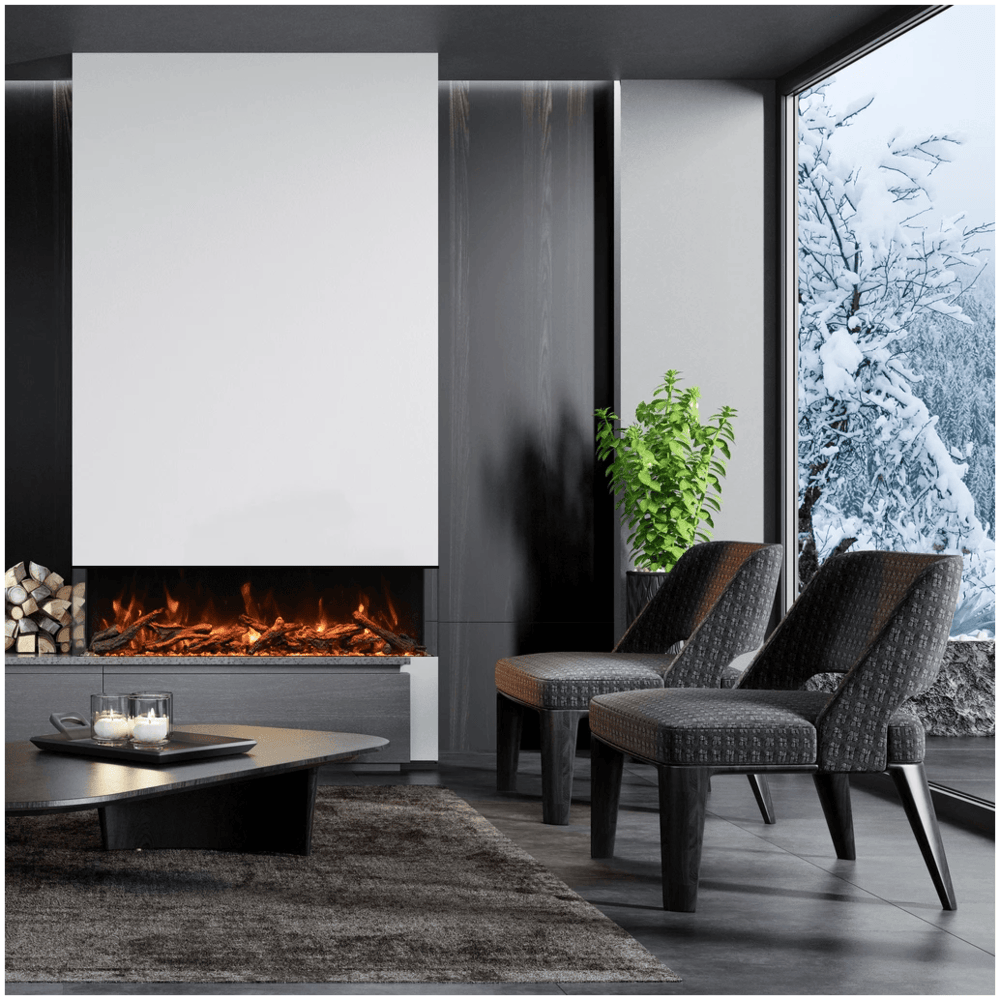Amantii 72 Inch Tru View XL Deep Indoor/Outdoor Smart Electric Fireplace Attached