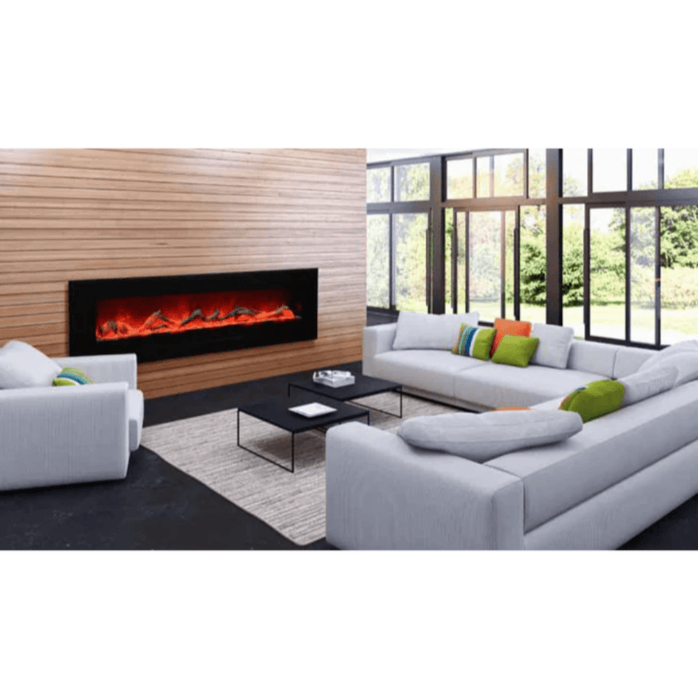 Amantii 72 Inch Wall Mount/Flush Mount Indoor/Outdoor Smart Electric Fireplace Attahced