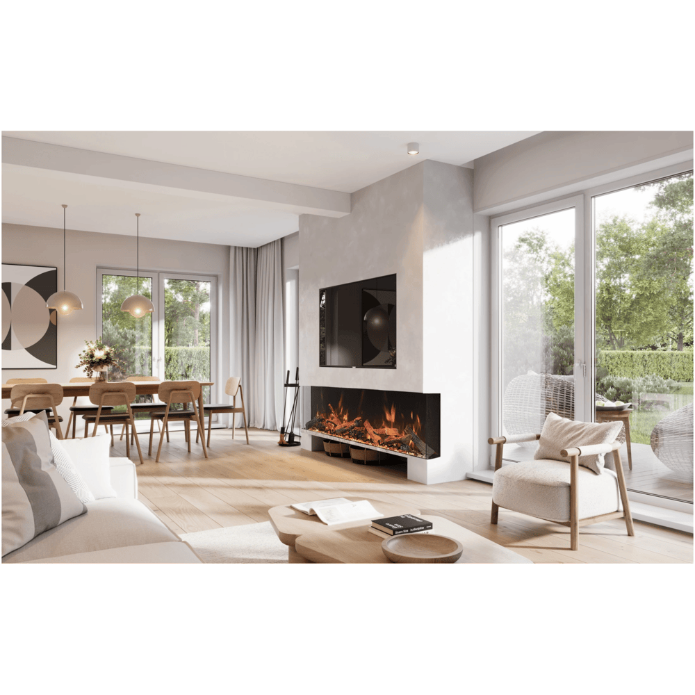 Amantii 75 Inch TruView Indoor/Outdoor Bespoke Electric Fireplace Attahced Indoor