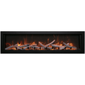 Amantii 88 Inch Panorama Deep Extra Tall Full View Indoor/Outdoor Smart Electric Fireplace Birch Log Set