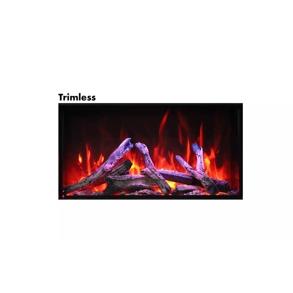 Amantii 88 Inch Panorama Deep Extra Tall Full View Indoor/Outdoor Smart Electric Fireplace Atached