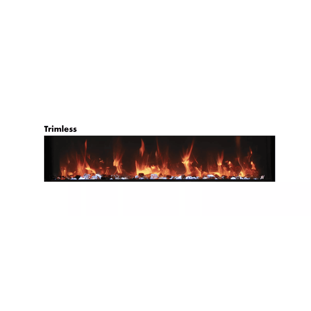 Amantii 88 Inch Panorama Slim Full View Indoor/Outdoor Smart Electric Fireplace Trimless