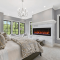 Amantii 88 Inch Symmetry Bespoke Indoor/Outdoor Built-In Electric Fireplace Attached